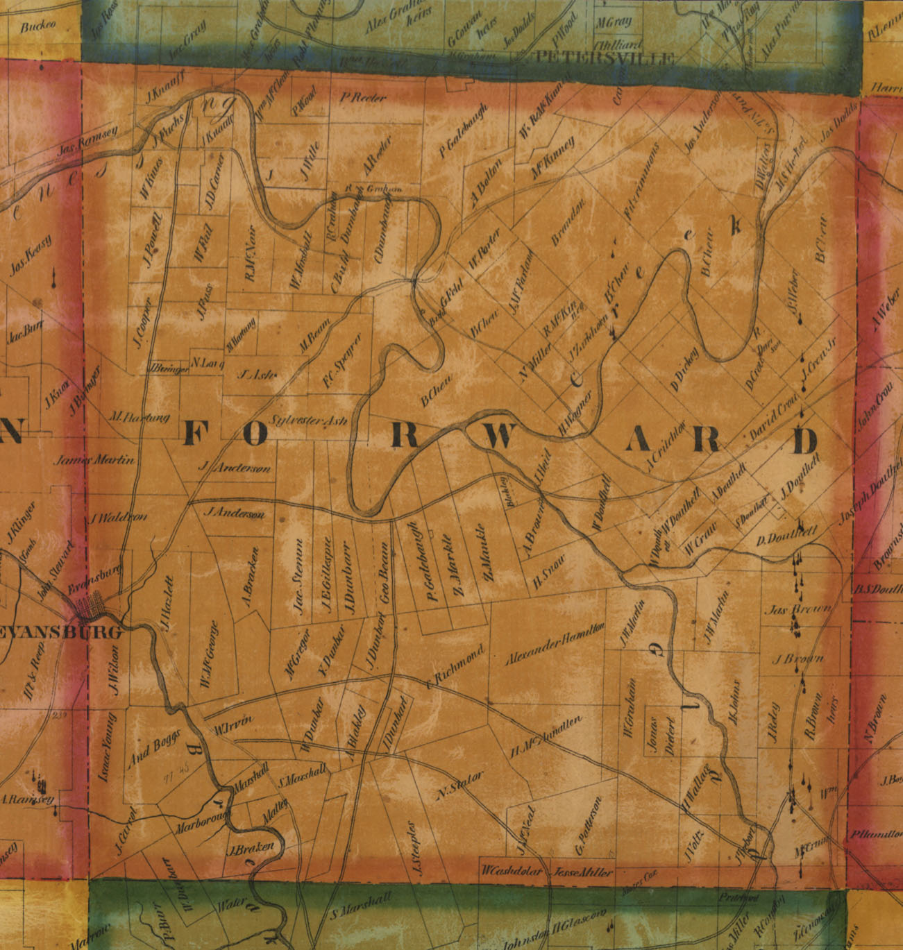 Forward Township Map of 1858