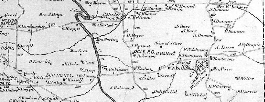 Ogle section of the 1874 map