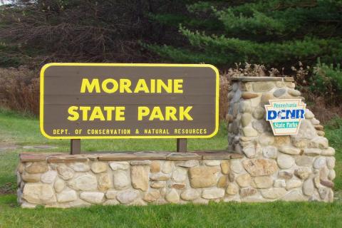 Moraine State Park Entrance Sign